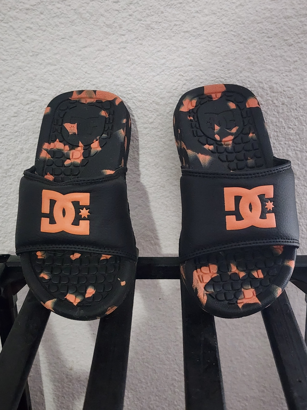 DC Slide Sandals in Black and Orange